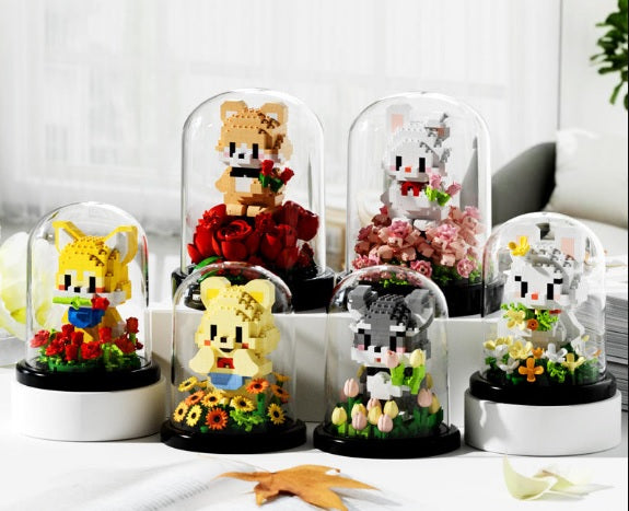 Animal Glass Dome Building Kit – Miniature Display Set | 400+ Pcs