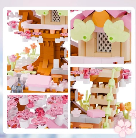 Cherry Blossom Tree House Building Kit – Sakura Season Micro Build Display
