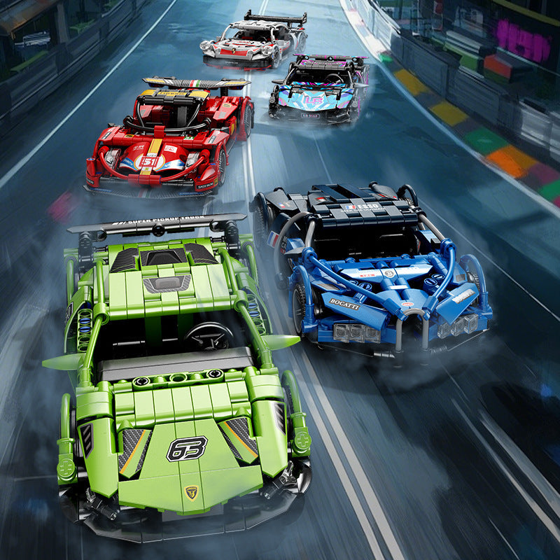 Super Racing Sports Car Building Kit – 1:20 Scale Pull Back Supercar