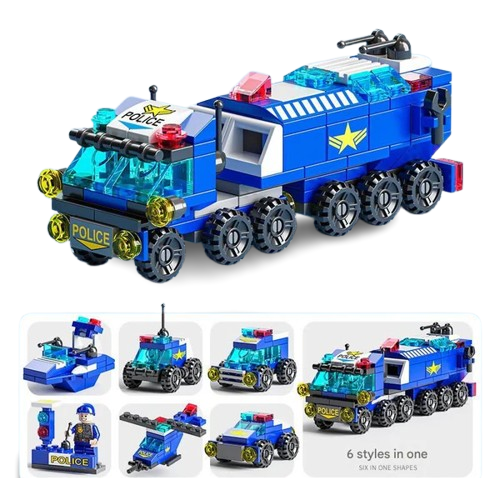 Emergency Vehicles Building Kit – 6-in-1 Rescue Transport Set