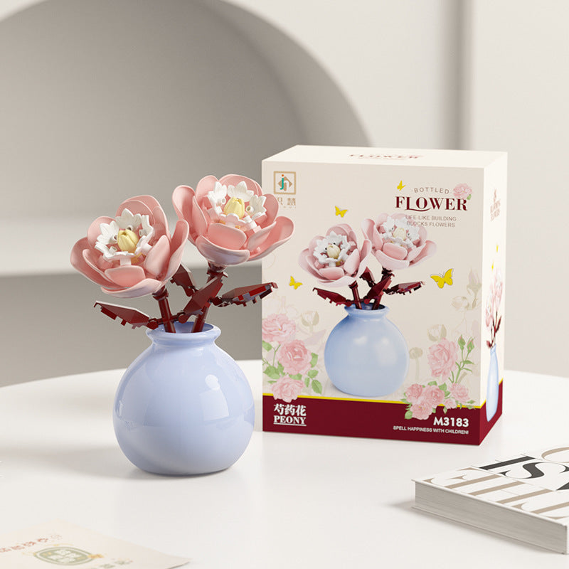 Flower Vase Building Kit – Elegant Floral Micro Build Set