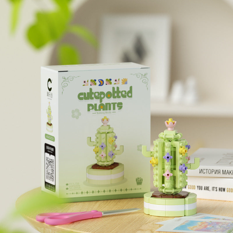 Cute Potted Plant Building Kit – Mini Botanical Display Set
