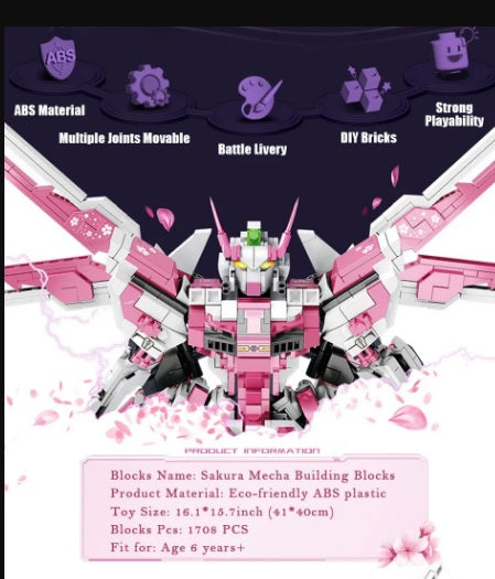 Sakura Freedom Mecha Robot Building Kit – Anime Combat Robot Display