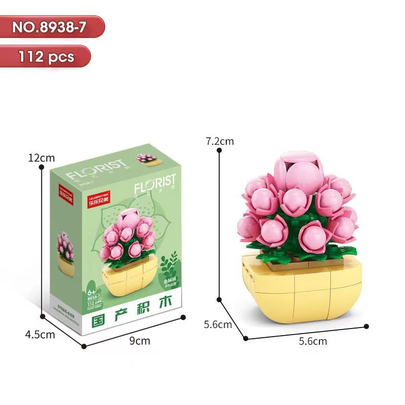 Botanical Potted Plant Building Kit – Mini Flower Micro Build