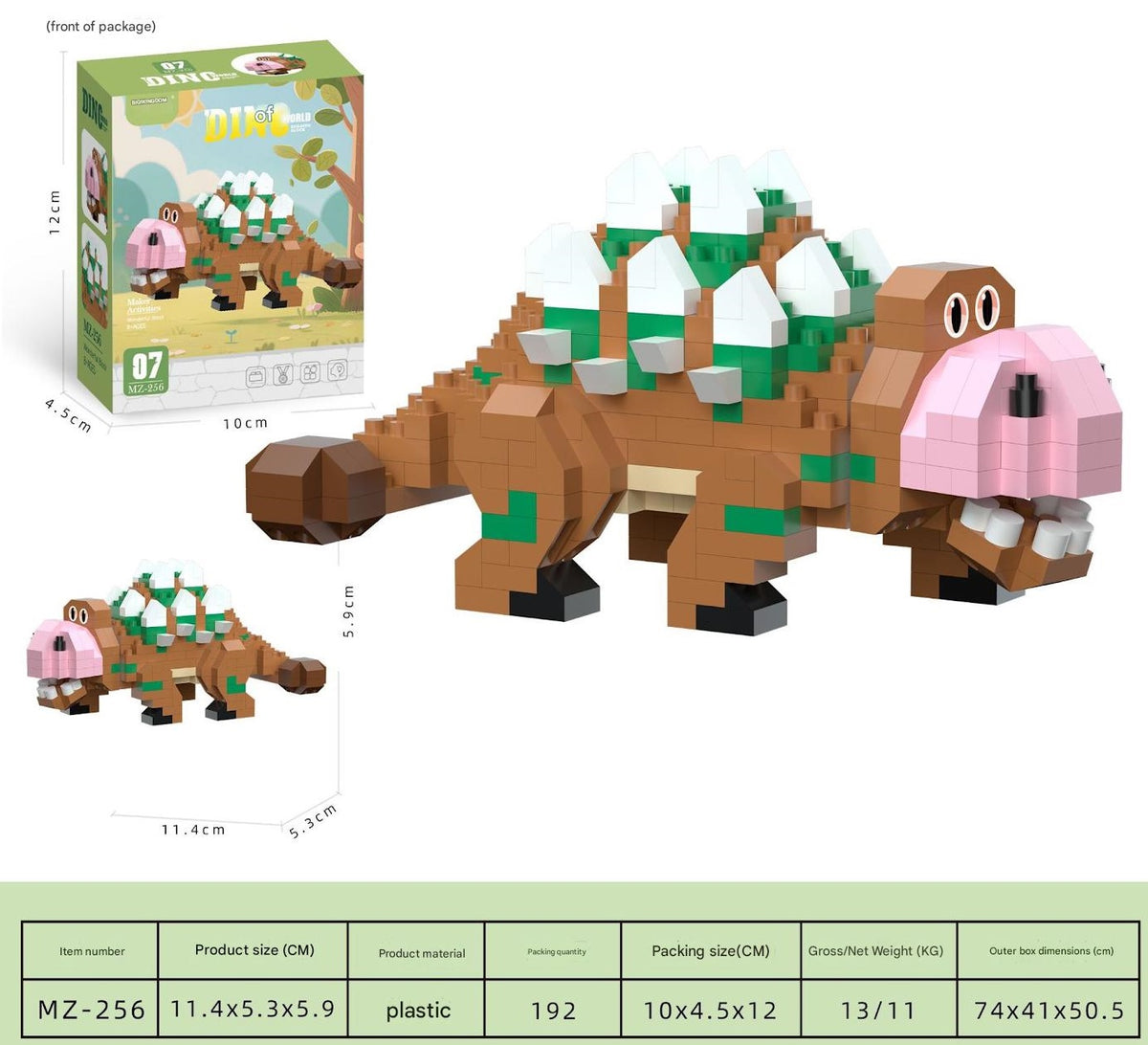 Cartoon Dinosaur Building Kit – Cute Dino Micro Build Set