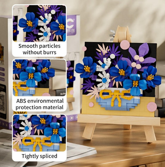 Floral Bouquet Building Kit – 3D Flower Display Micro Build Set