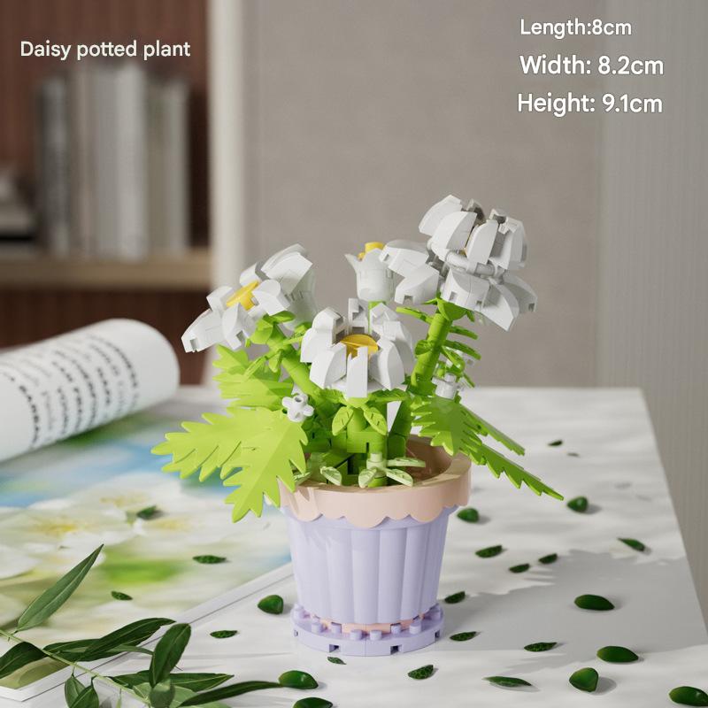 Flower Potted Plant Building Kit – Botanical Garden Micro Build Display