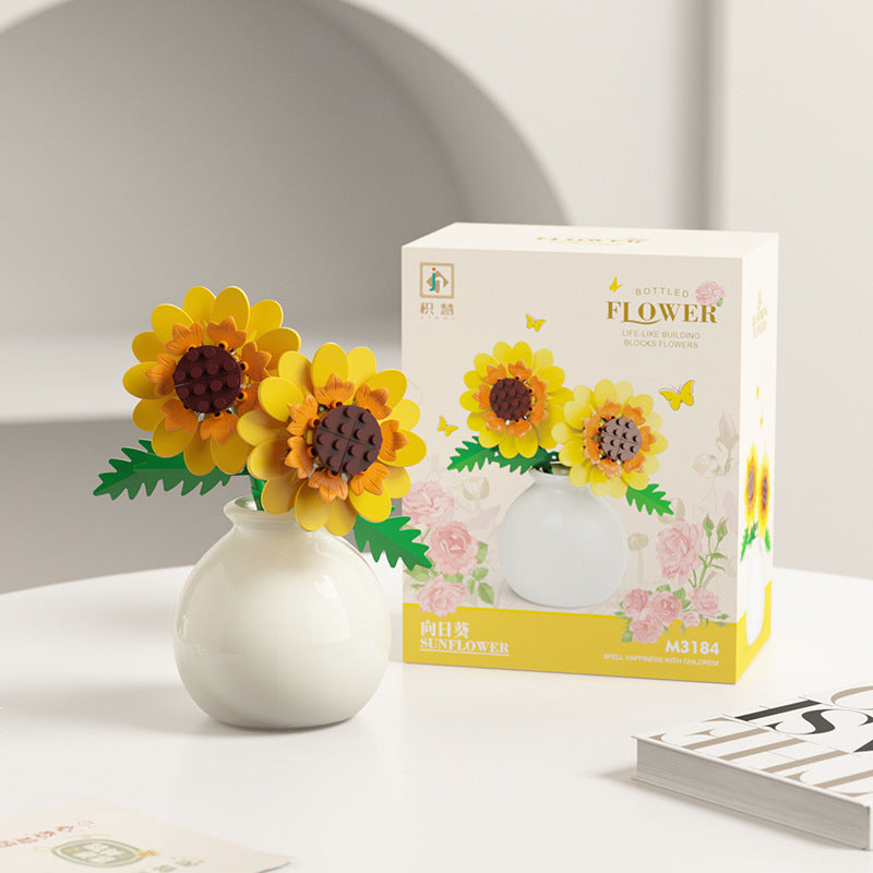Flower Vase Building Kit – Elegant Floral Micro Build Set