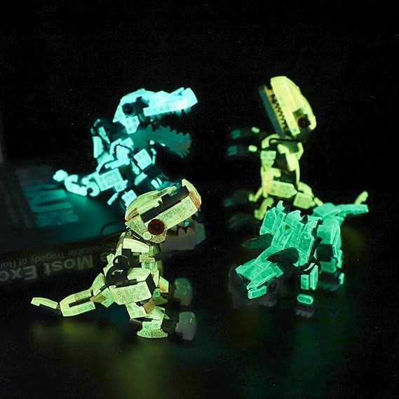 Glow in the Dark Dinosaur Building Kit – Mechanical Dino Display | 350-380 Pcs