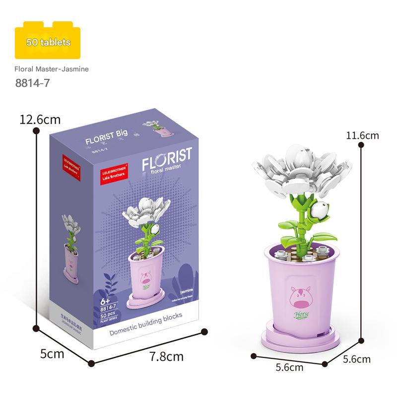 Florist Flower Pot Building Kit – Botanical Micro Build Set
