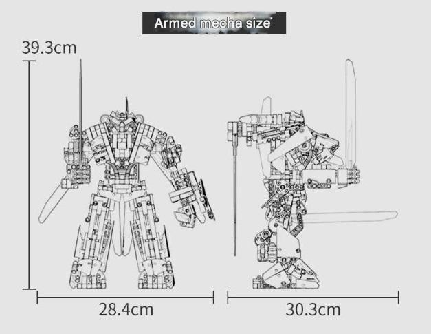 Armed Mecha Building Kit – Futuristic Transforming Combat Robot