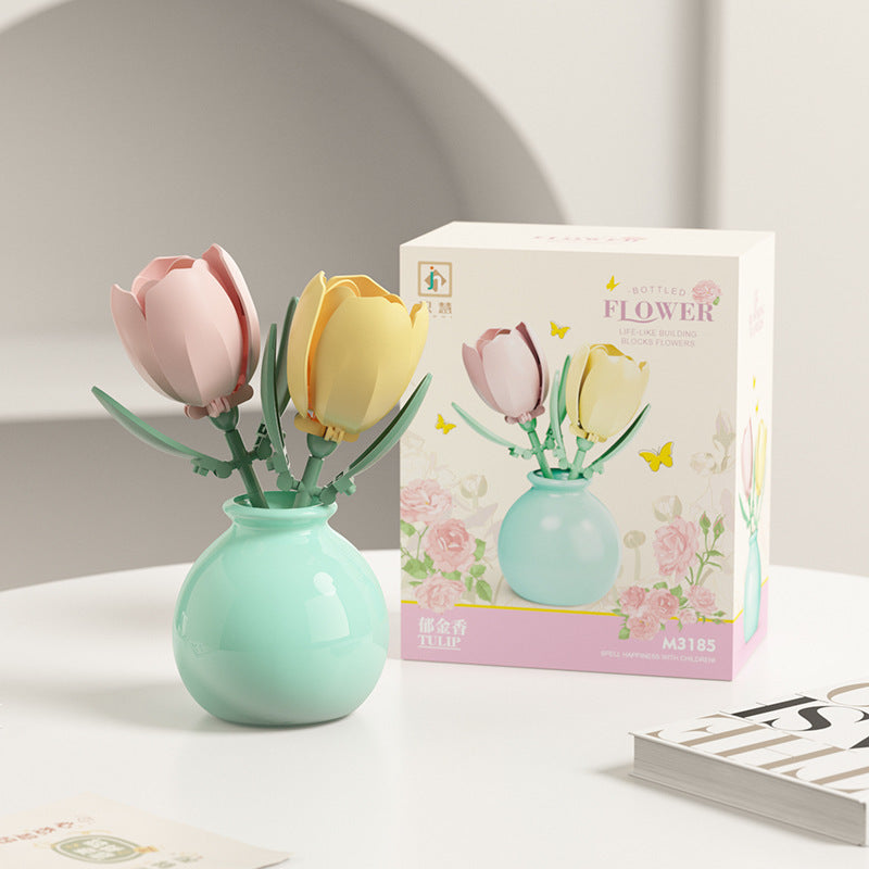 Flower Vase Building Kit – Elegant Floral Micro Build Set