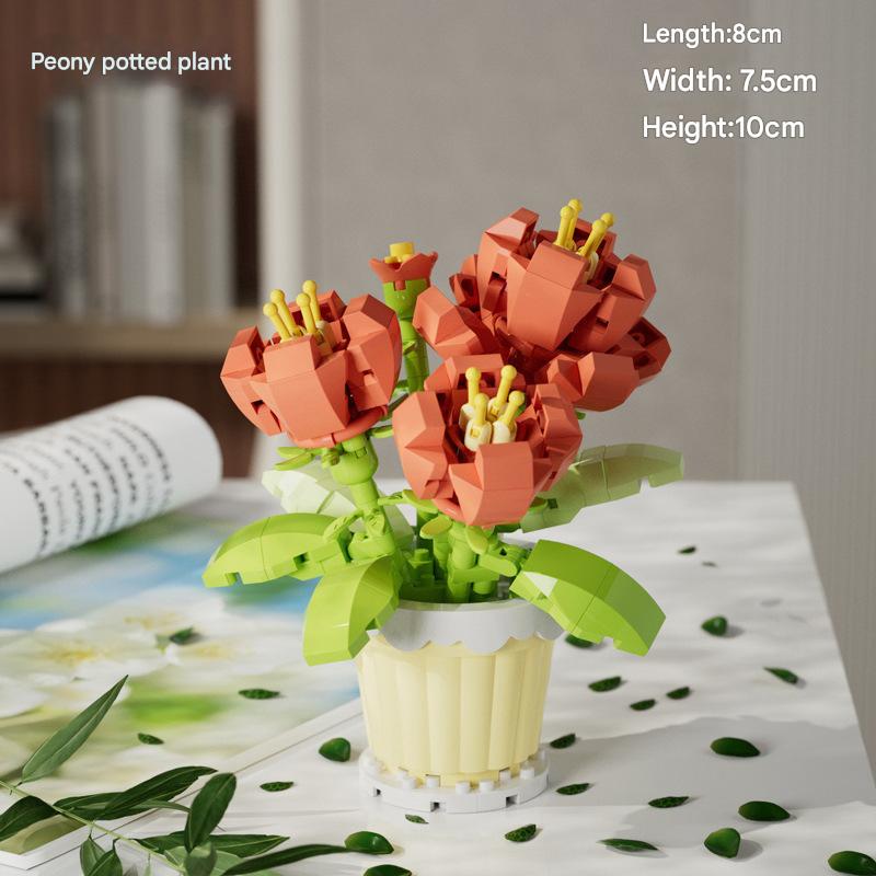 Flower Potted Plant Building Kit – Botanical Garden Micro Build Display