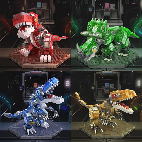 Glow in the Dark Dinosaur Building Kit – Mechanical Dino Display | 350-380 Pcs