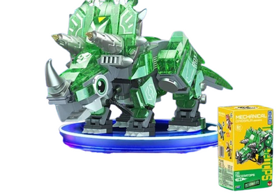 Luminous Glow-in-the-Dark Dinosaur Building Block Kit – Mechanical Dino Display Set