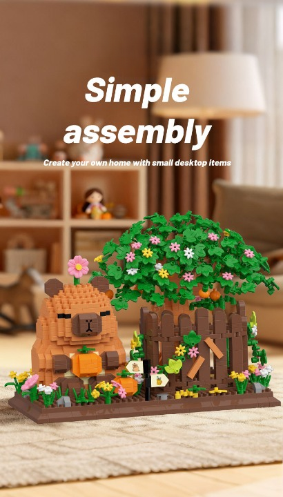 Capybara Pen Holder Building Kit – Cute Tree House Micro Build
