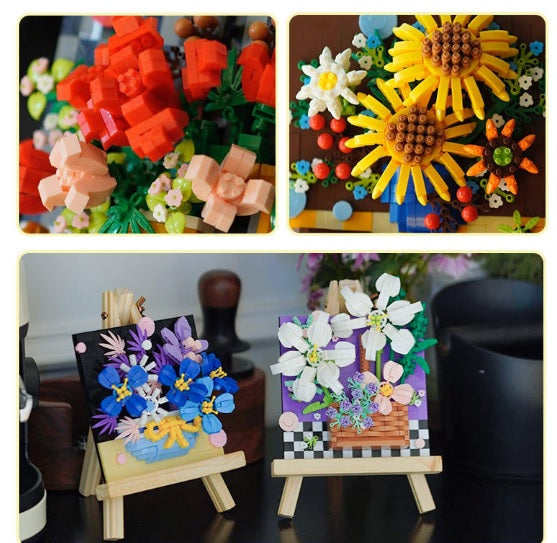 Floral Bouquet Building Kit – 3D Flower Display Micro Build Set