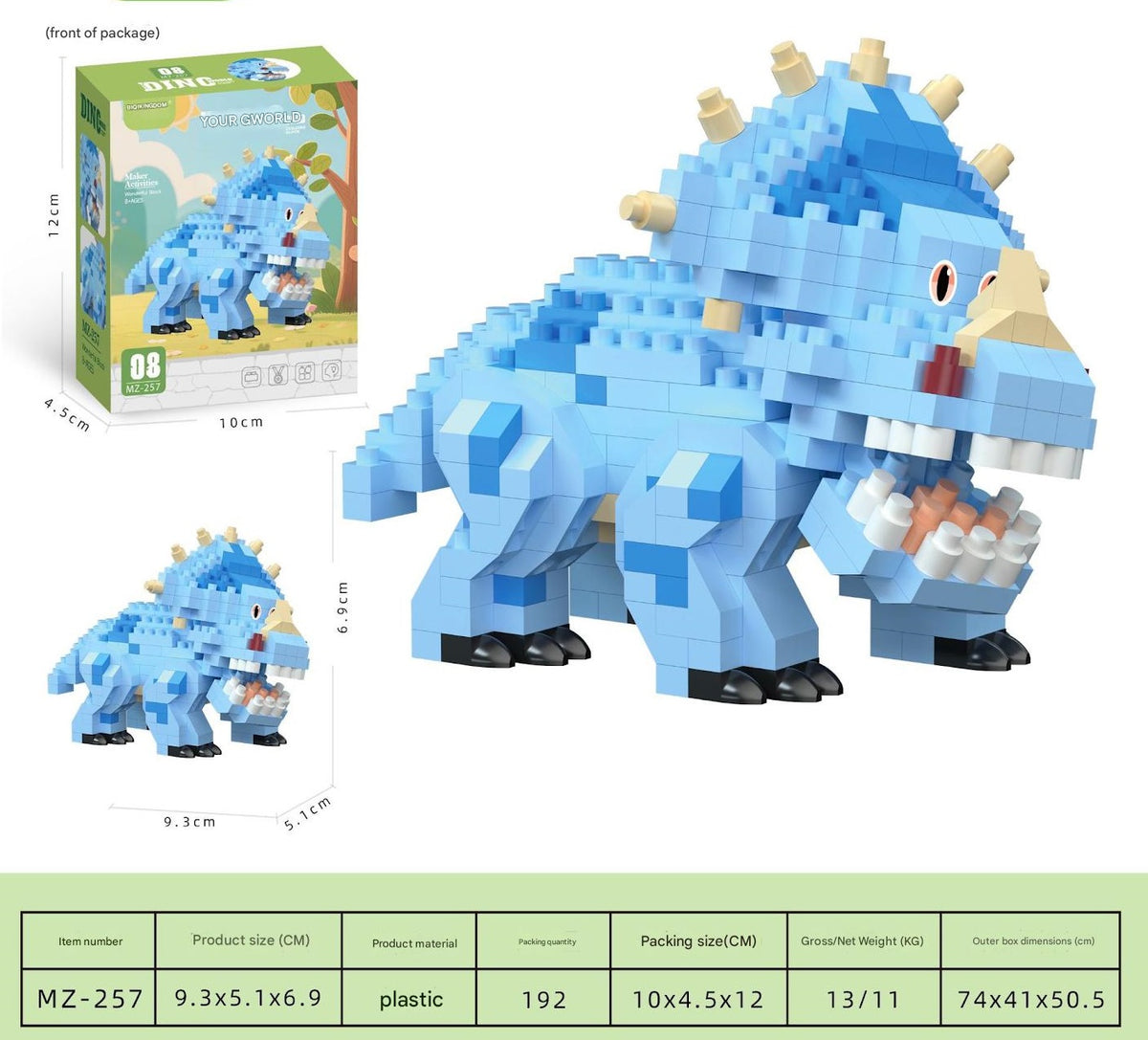 Cartoon Dinosaur Building Kit – Cute Dino Micro Build Set