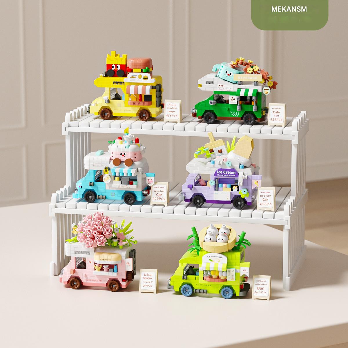 Food Truck Street Stall Building Kit – Mini Vending Cart Micro Build Set