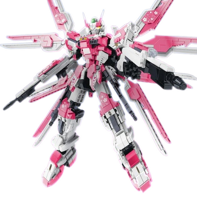 Sakura Freedom Mecha Robot Building Block Kit – Anime-Inspired Combat Robot Display Set