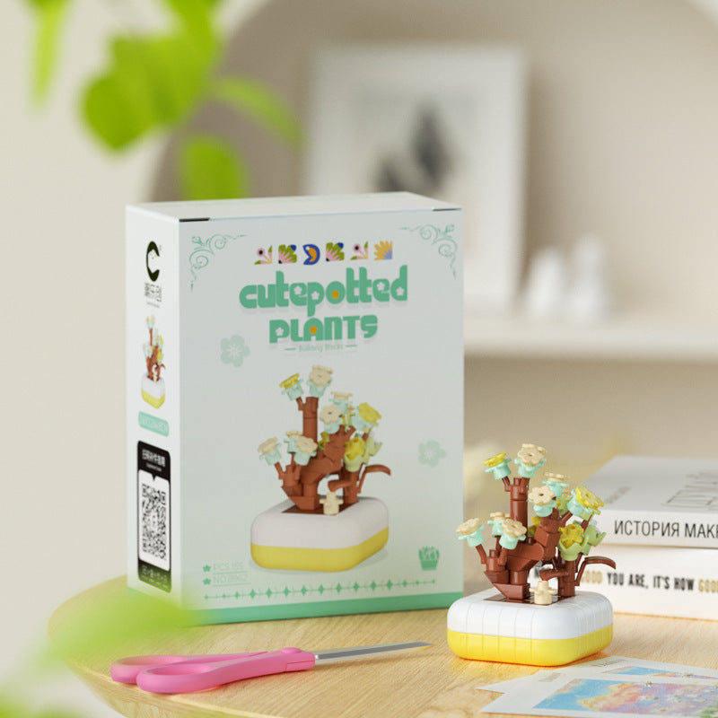 Cute Potted Plant Building Kit – Mini Botanical Display Set