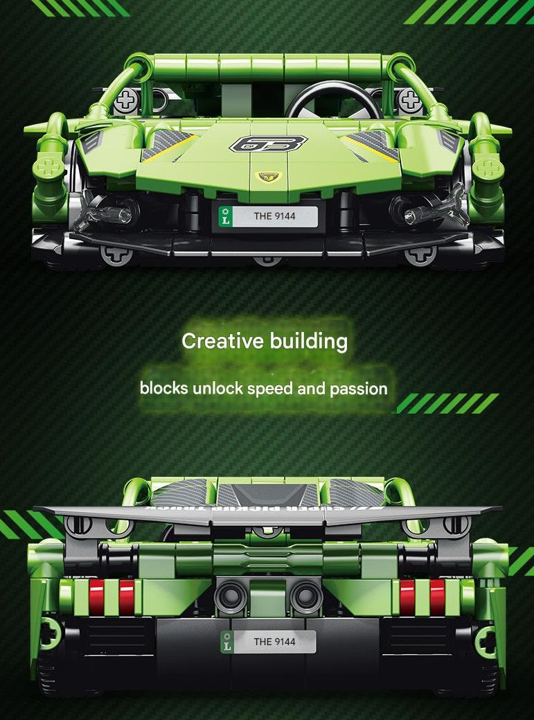 Super Racing Sports Car Building Kit – 1:20 Scale Pull Back Supercar