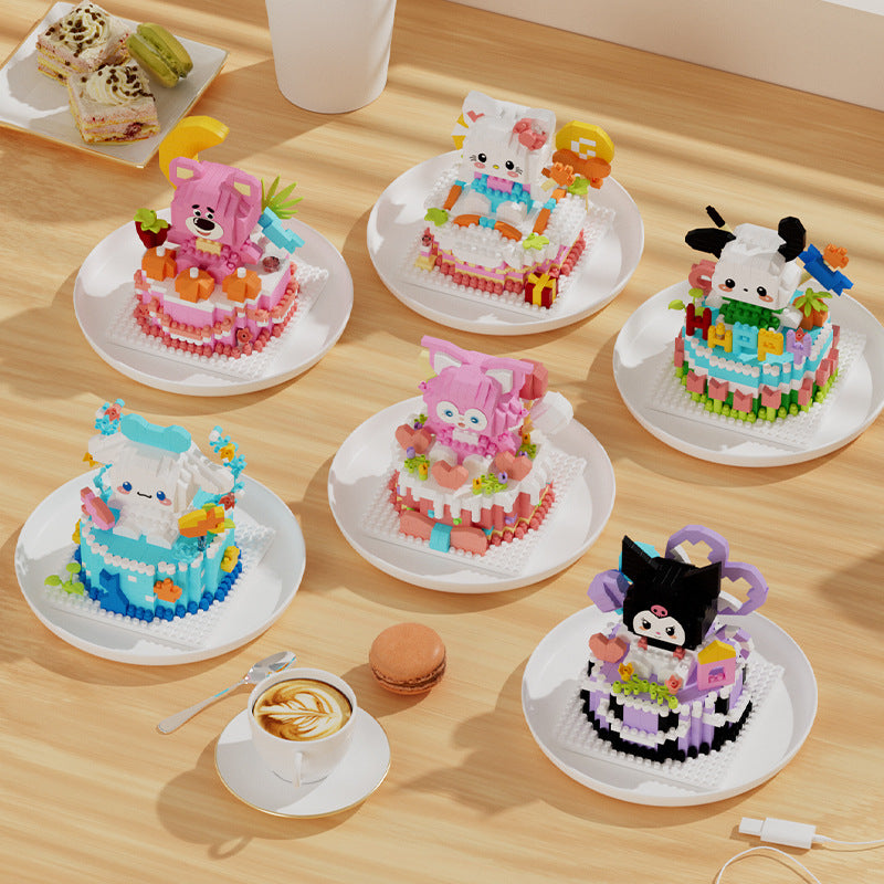 Animal Birthday Cake Building Kit – Cute Gift Box Micro Build