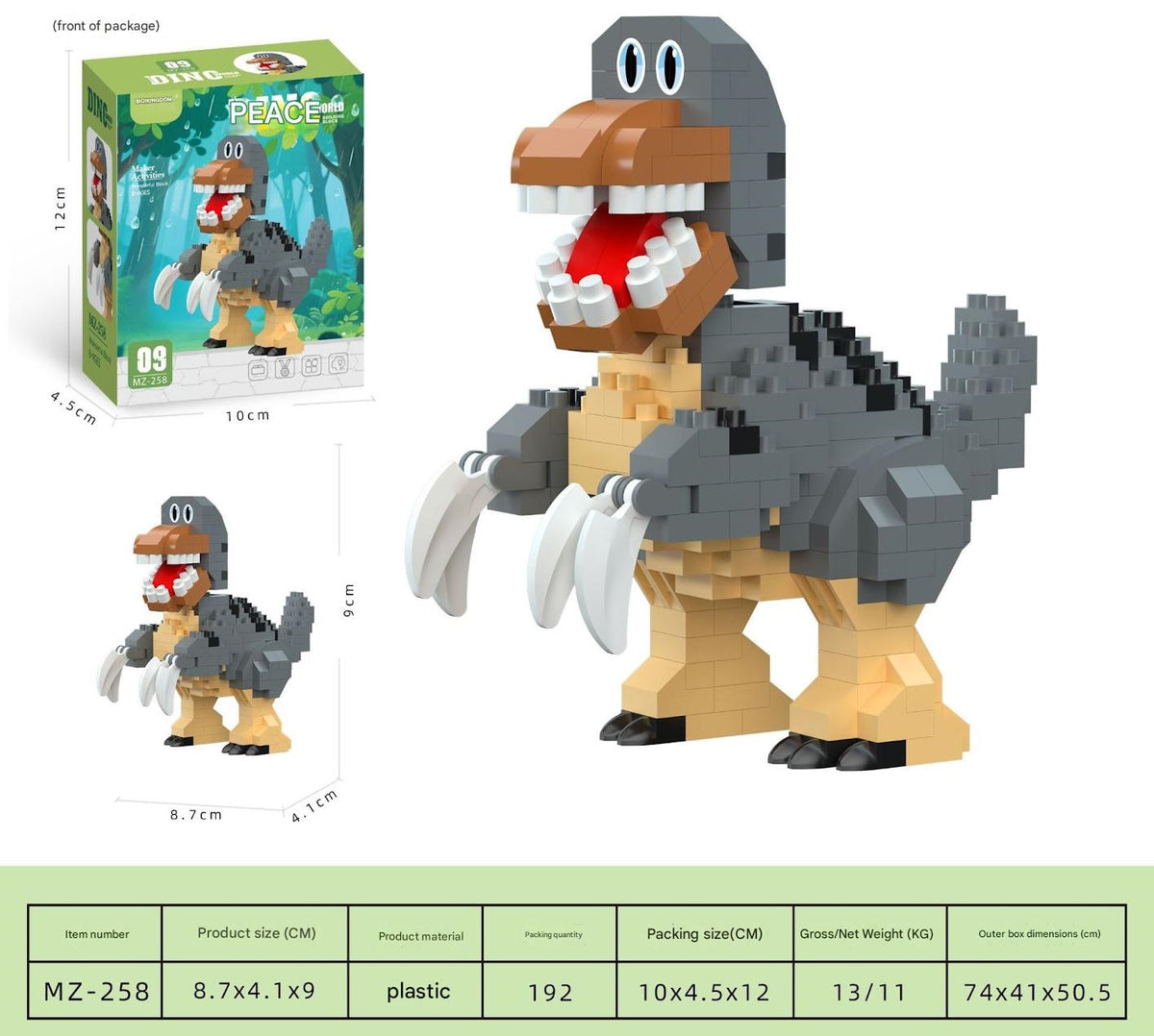 Cartoon Dinosaur Building Kit – Cute Dino Micro Build Set