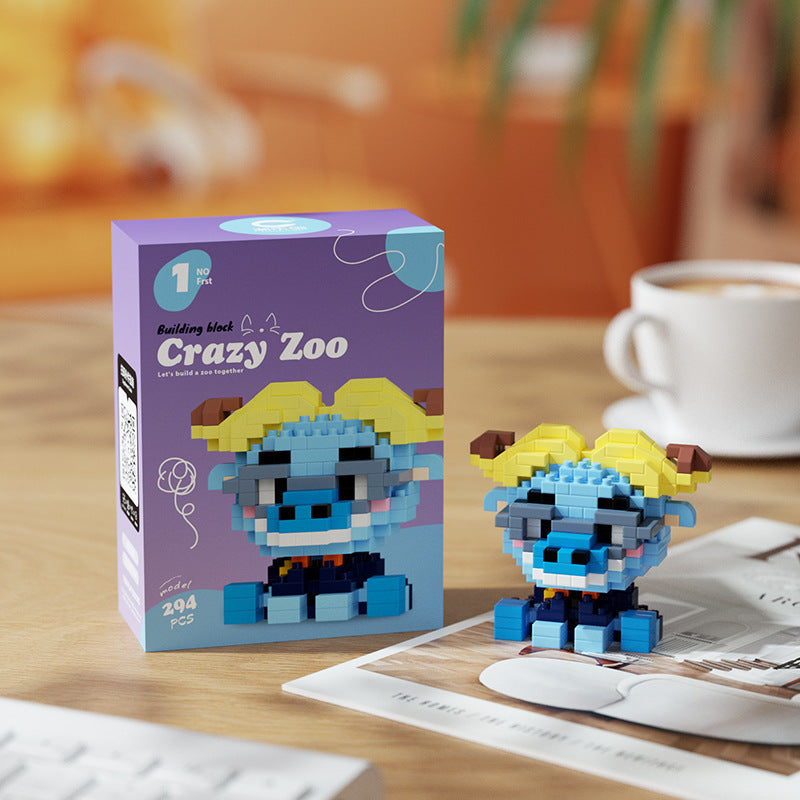 Cartoon Animal Head Building Kit – Cute Scout Micro Build Set