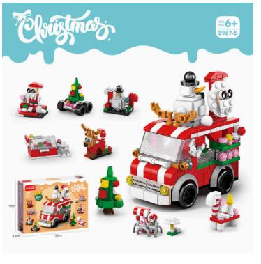 Santa delivery truck Christmas building block set