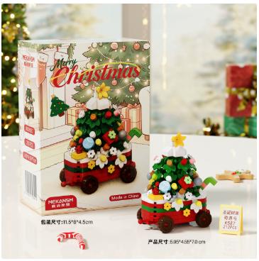 Christmas tree mini train micro building kit