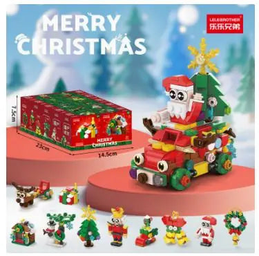Santa's sleigh Christmas building set with mini holiday builds